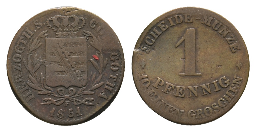  Altdeutschland; Kleinmünze 1851   