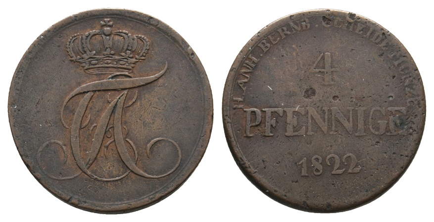  Altdeutschland; Kleinmünze 1822   
