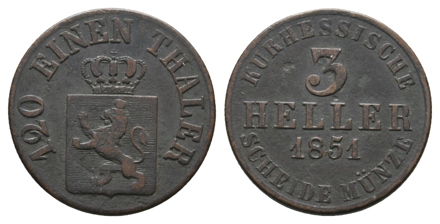  Altdeutschland; Kleinmünze 1851   