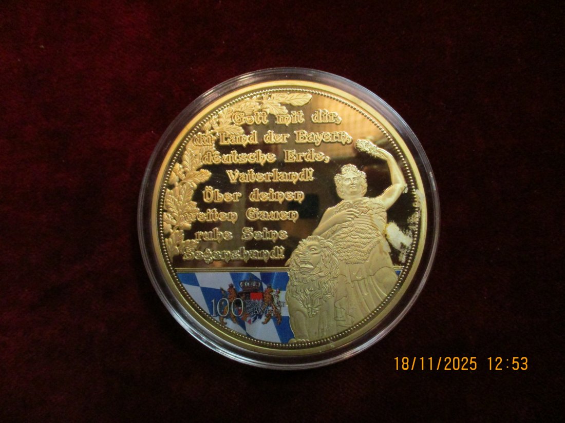  Medaille 110 Gramm Metall: Cu vergoldet / L4   