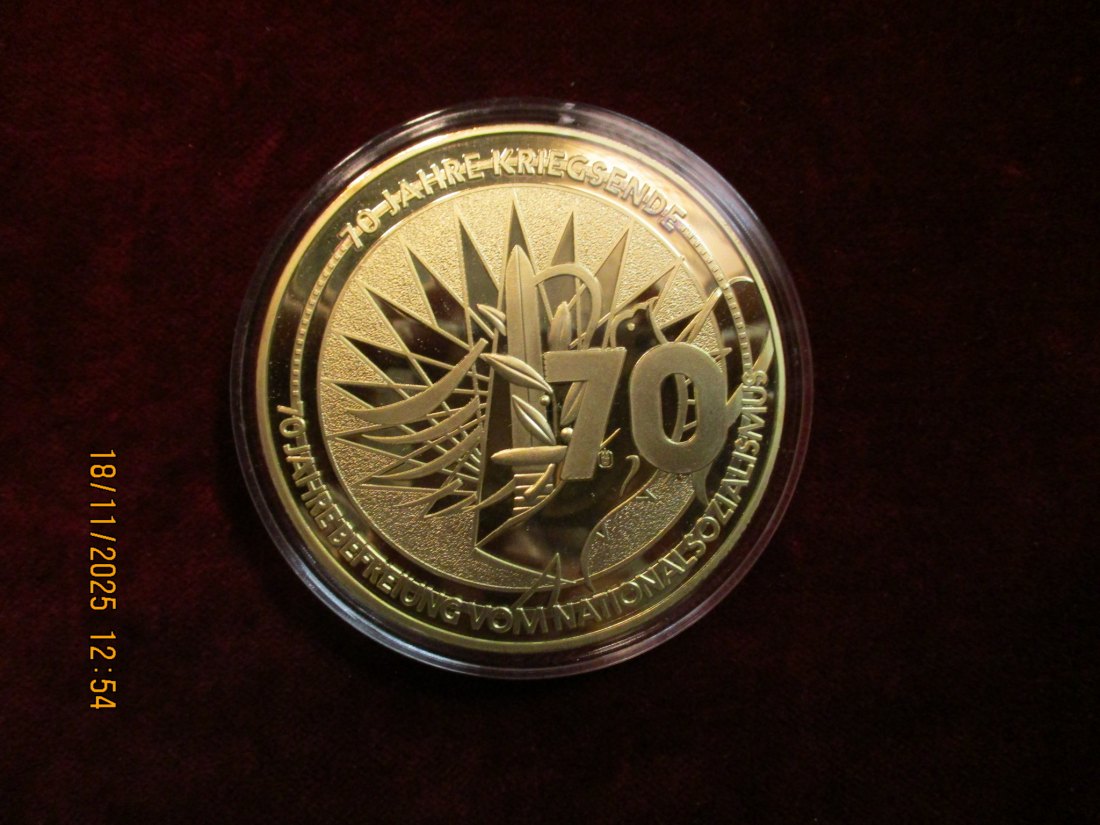  Medaille 110 Gramm Metall: Cu vergoldet / L5   