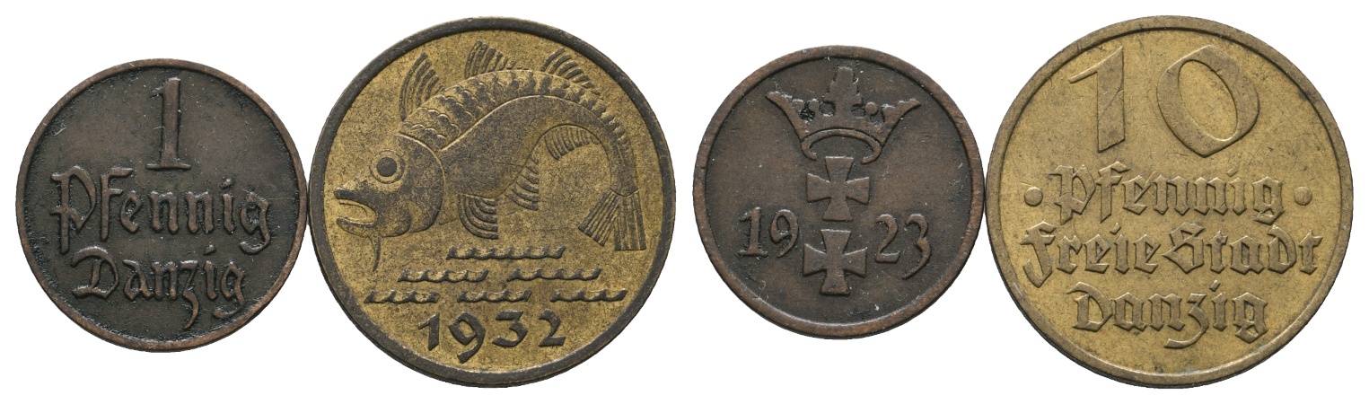  Deutsches Reich; 2 Kleinmünzen 1923 / 1932   