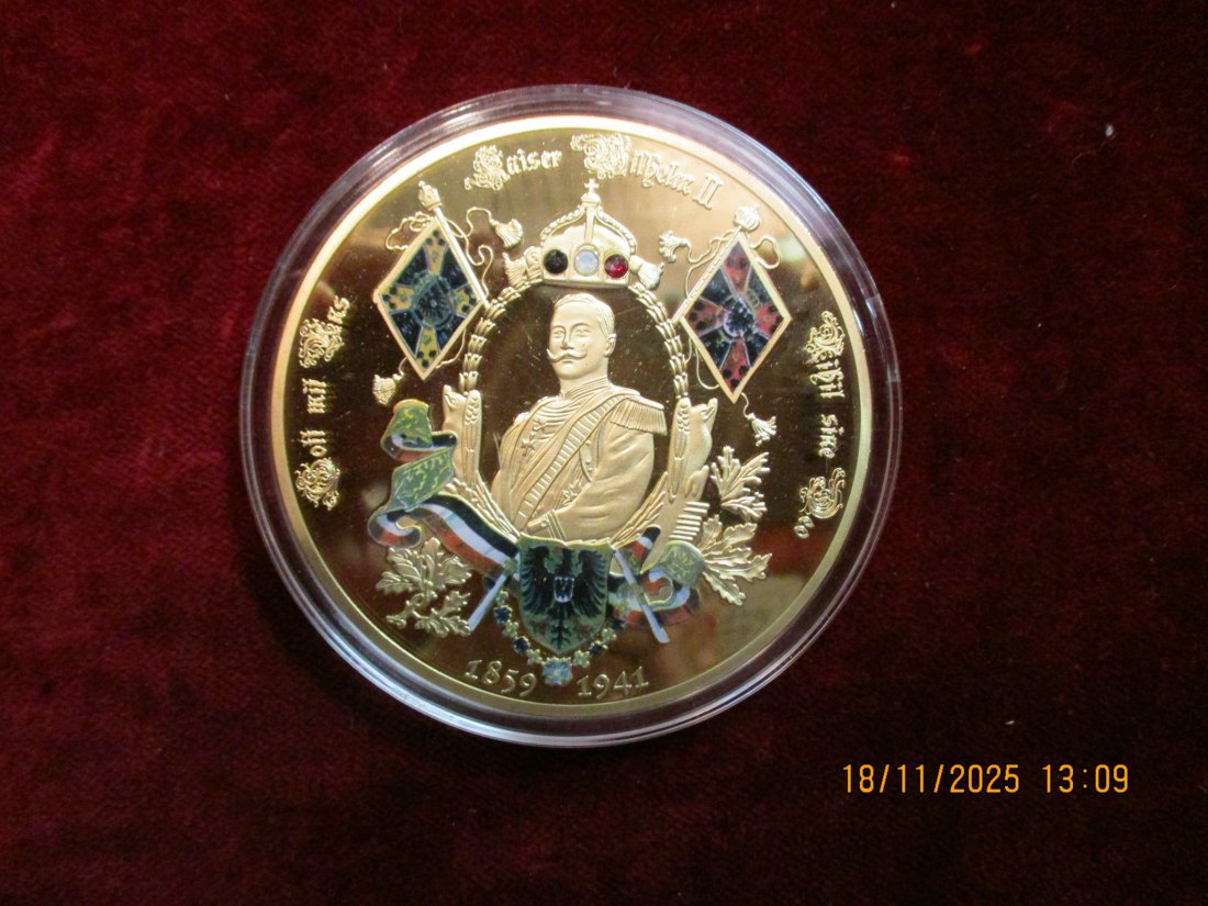  Medaille 110 Gramm Metall: Cu vergoldet / L14   