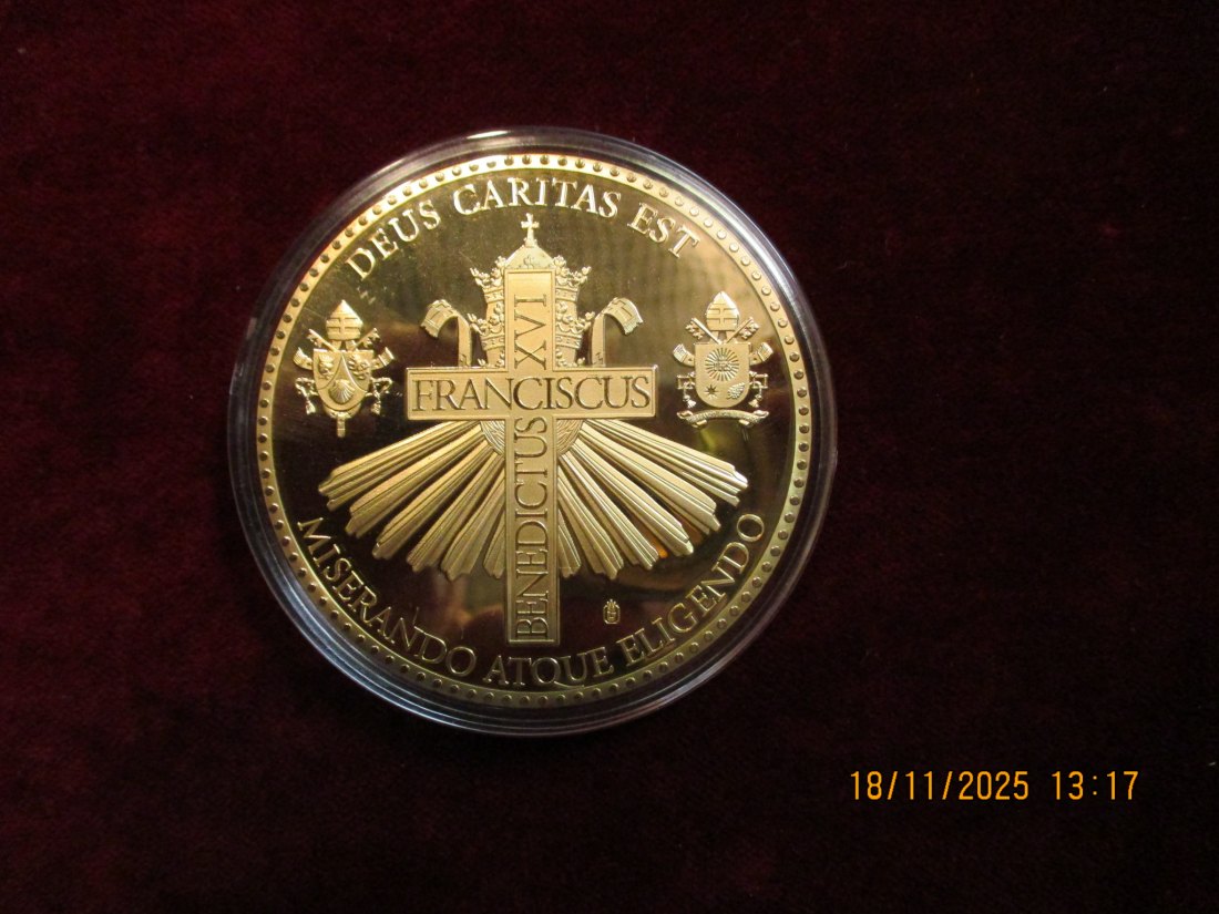  Medaille 110 Gramm Metall: Cu vergoldet / L15   