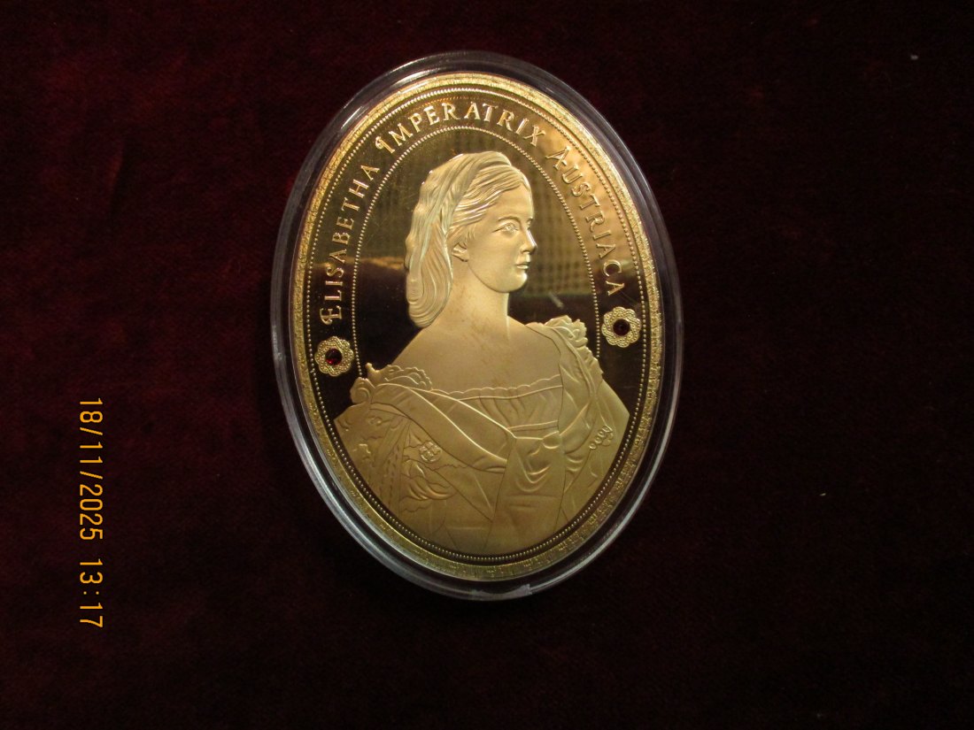  Medaille 110 Gramm Metall: Cu vergoldet / L16   