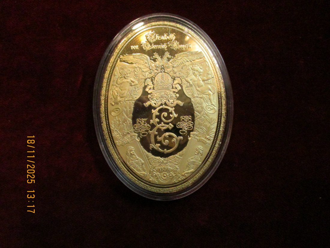  Medaille 110 Gramm Metall: Cu vergoldet / L16   