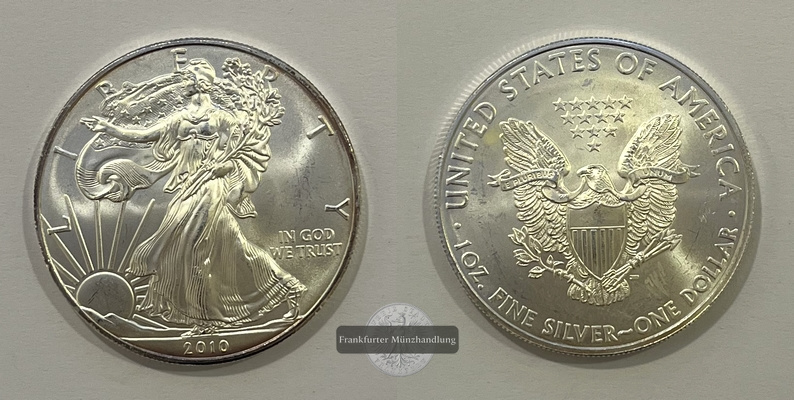  USA 1 Dollar 2010 Walking Liberty  KM#273  FM-Frankfurt Feinsilber: 31,1g   