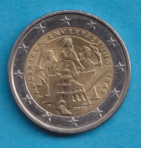  Deutschland 2 Euro 2024 Paulskirche Verfassung J   
