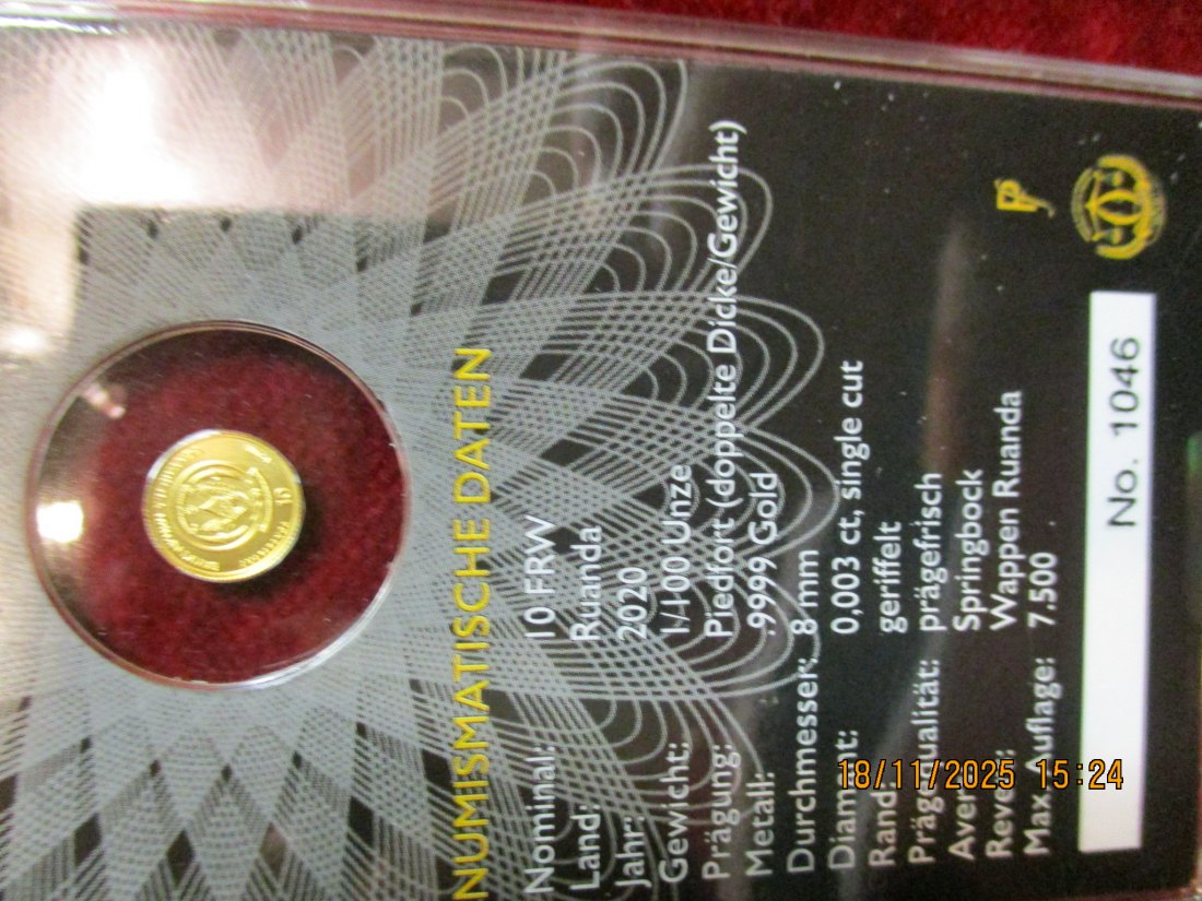  Anlagegold 9999er Gold Gewicht: 1/100 oz in Gramm: 0,3g   