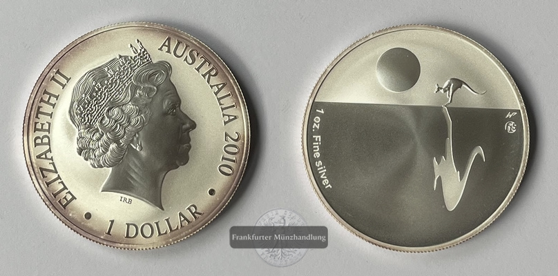  Australien 1 Dollar 2010 Der Känguru F15 FM-Frankfurt Feinsilber: 32g   