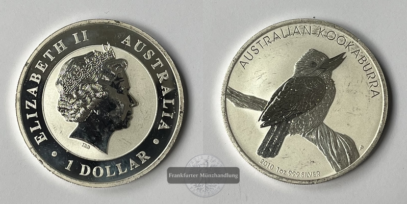  Australien 1 Dollar 2010 Kookaburra  FM-Frankfurt  Feinsilber: 31,1g   