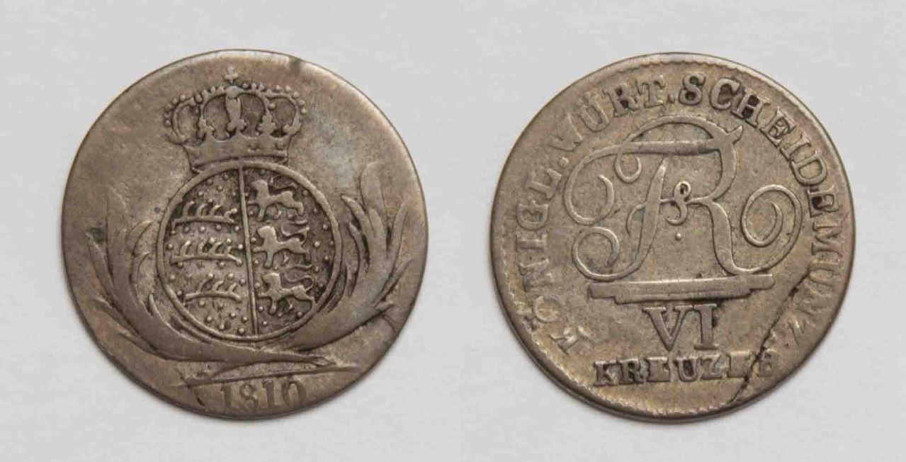  Württemberg 6 Kreuzer 1810 Friedrich 1806-1816 ss   