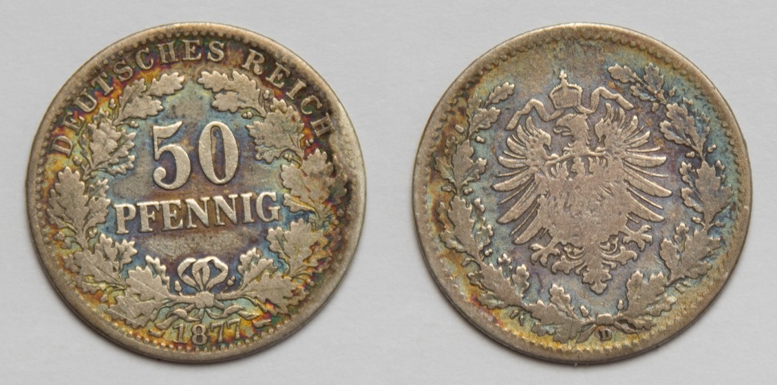  Kaiserreich 50 Pfennig 1877 D ss   