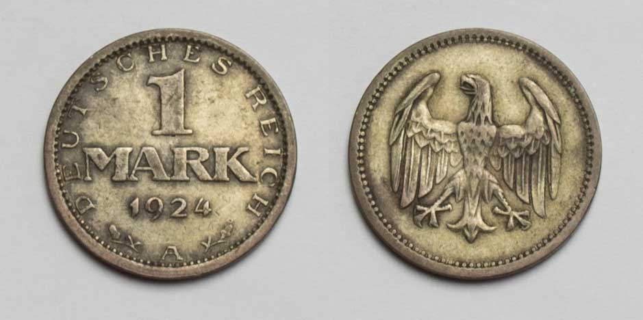  Weimarer Republik 1 Mark 1924 A ss   