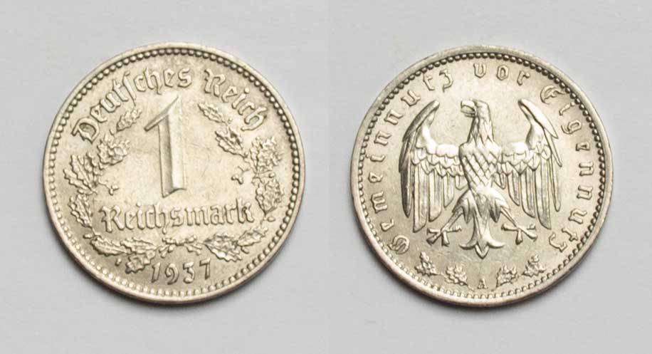  Drittes Reich 1 Reichsmark 1937 A gutes vz.   