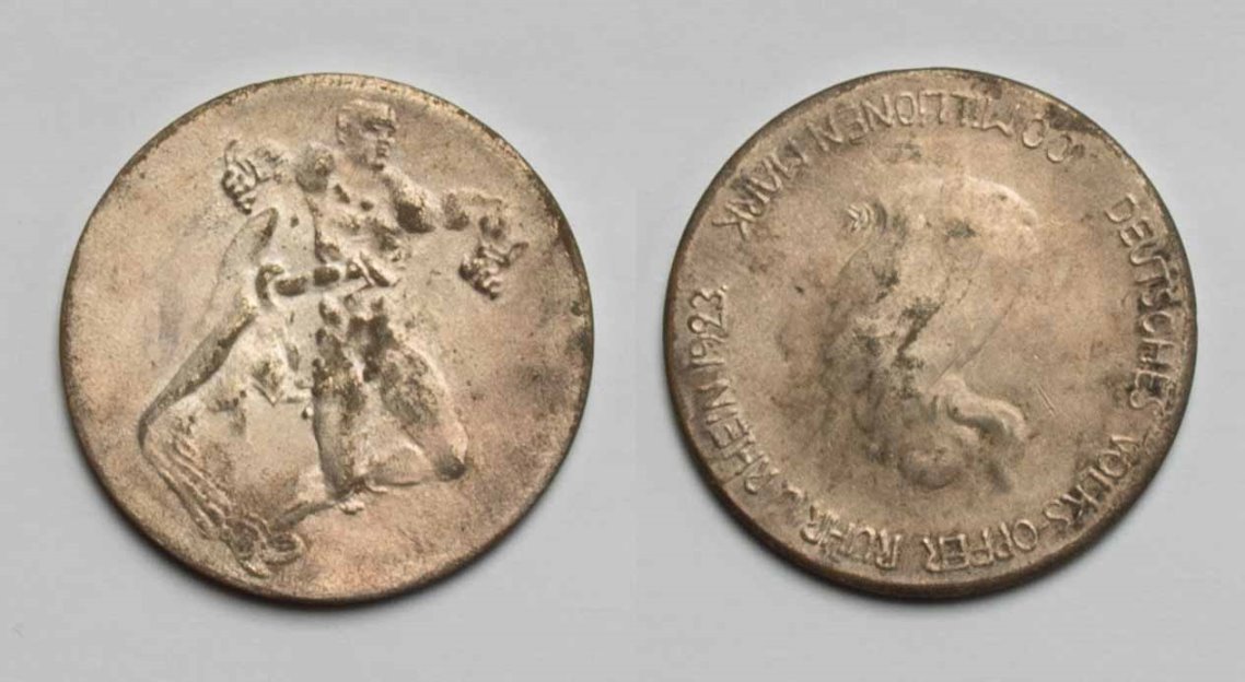  Weimarer Republik 100 Millionen Mark 1923 Deutscher Volksopfer Rhein und Ruhr ss-vz   