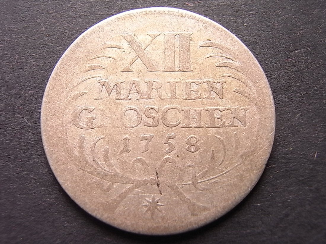  Preussen 12 Mariengroschen 1758 s   