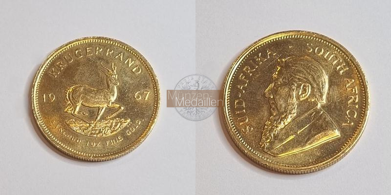Süd Afrika MM-Frankfurt Feingold: 31,1g 1oz Krügerrand 1967 