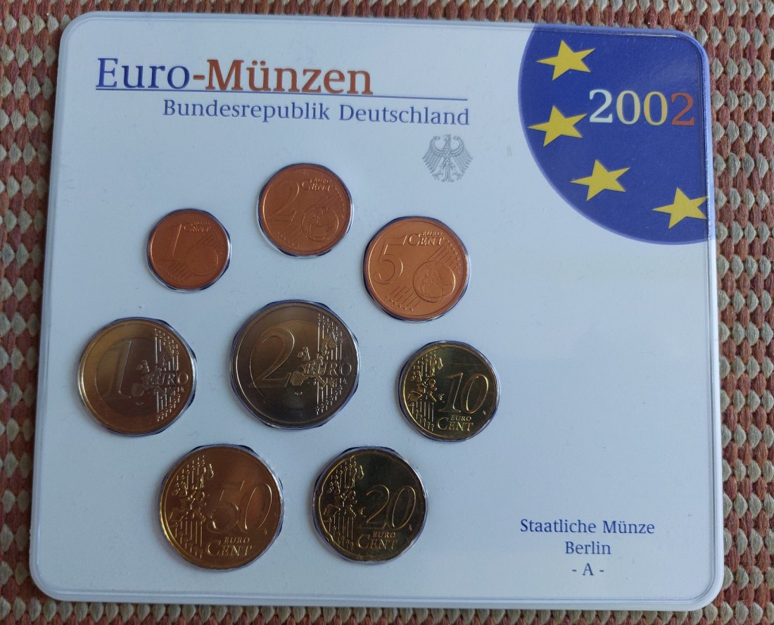  BRD Kursmünzensatz 2002 A, stempelglanz   