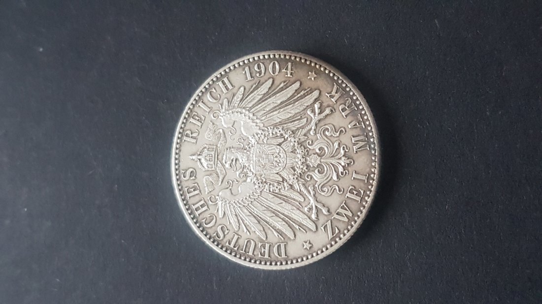  Sachsen 2 Mark 1904 Tot Jaeger 132 ss/vzgl   