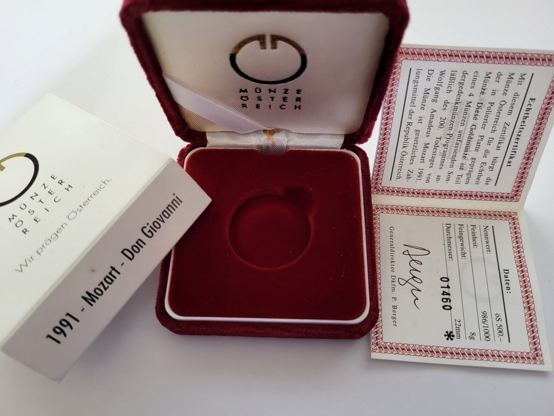  Etui für ATS 500,- Münze Österreich gebraucht Österreich Spittalgold9800 (00   