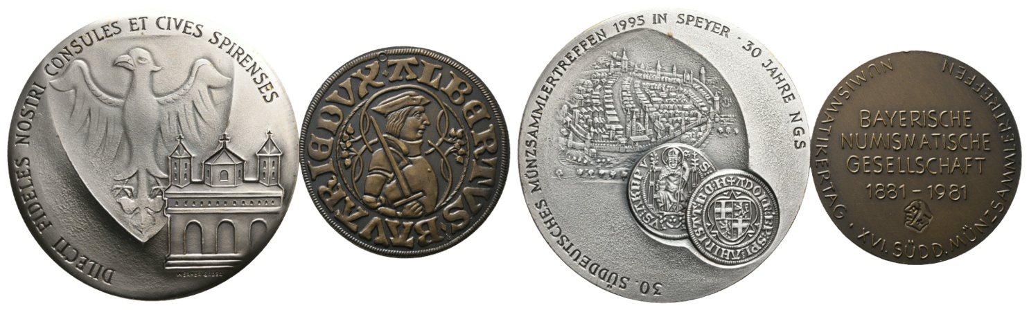  2 Medaillen; 30. und 16. süddeutsche Münzsammlertreffen 1995 / 1981   