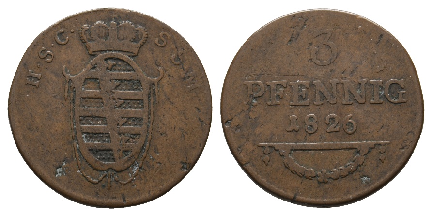  Altdeutschland; Kleinmünze 1826   