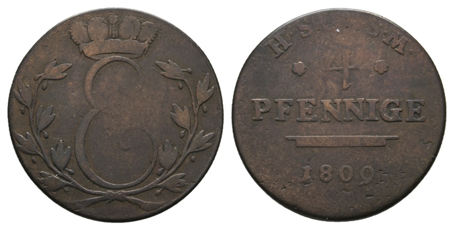  Altdeutschland; Kleinmünze 1809   