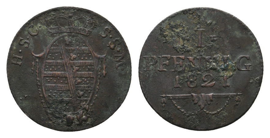  Altdeutschland; Kleinmünze 1821   