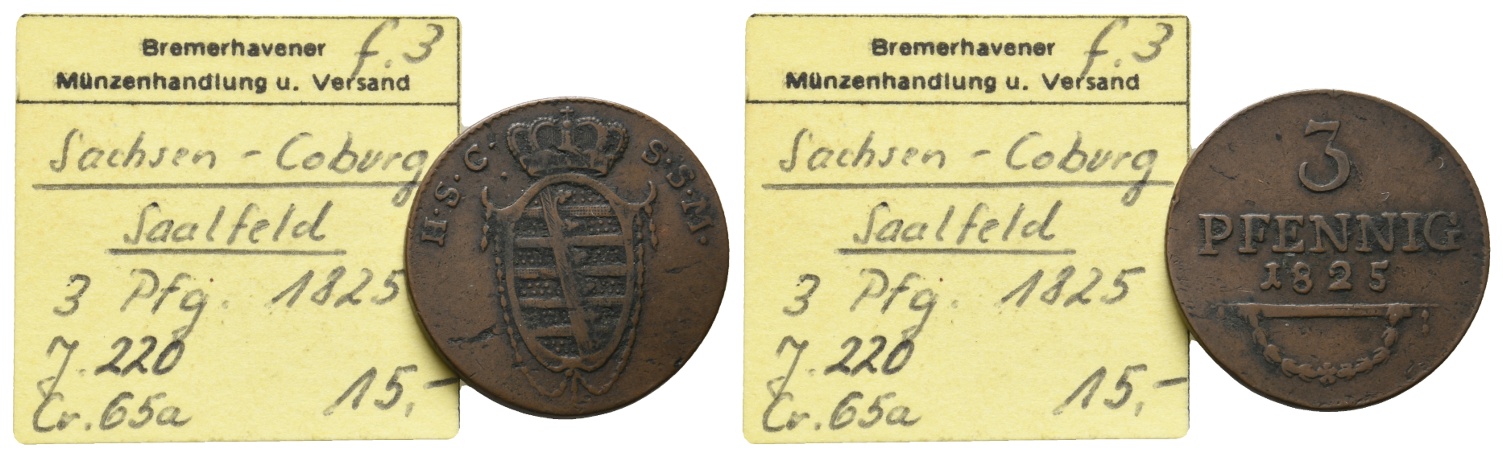  Altdeutschland; Kleinmünze 1825   