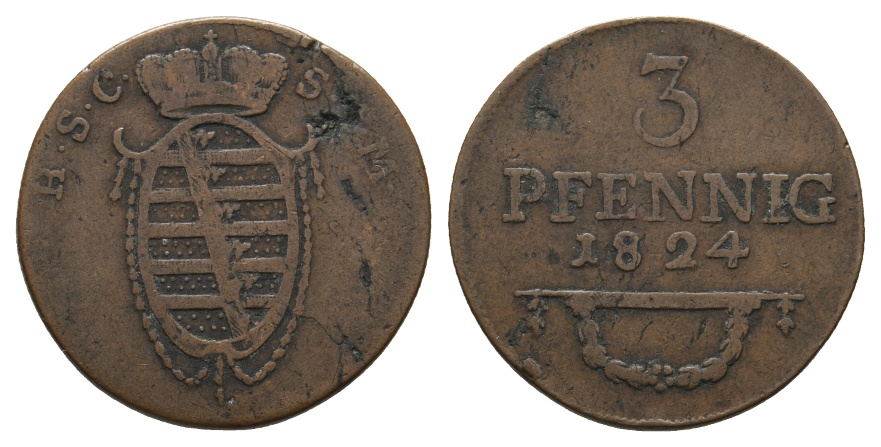  Altdeutschland; Kleinmünze 1824   