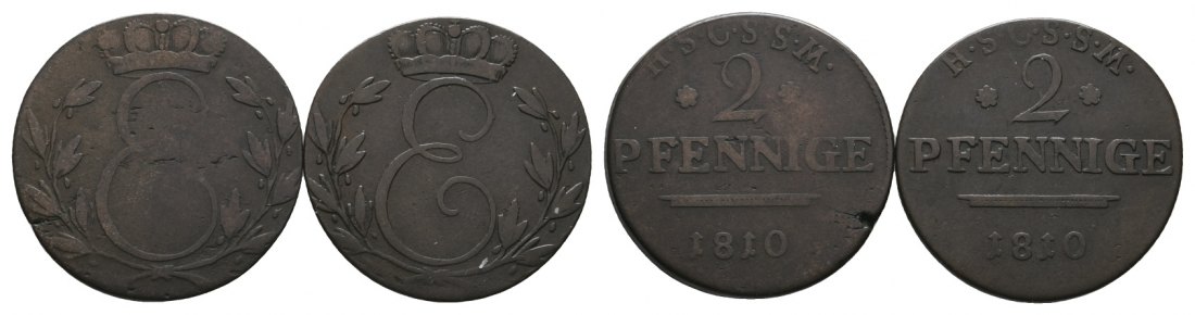  Altdeutschland; 2 Kleinmünzen 1810   