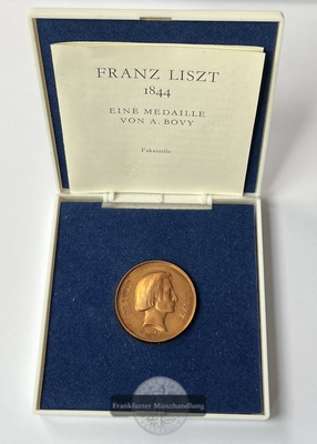  Medaille von A. Bovy Franz Liszt Konzert im Italienischen Theater 1844 (Faksimile) FM-Frankfurt   