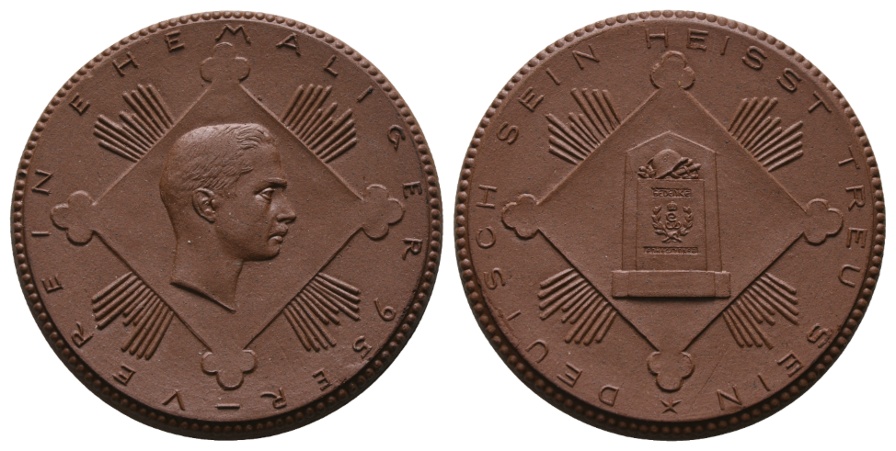  Medaille; Verein ehemaliger 95er; Deutsch sein heisst treu sein; Porzellan; 18,57 g, Ø 50,4 mm   