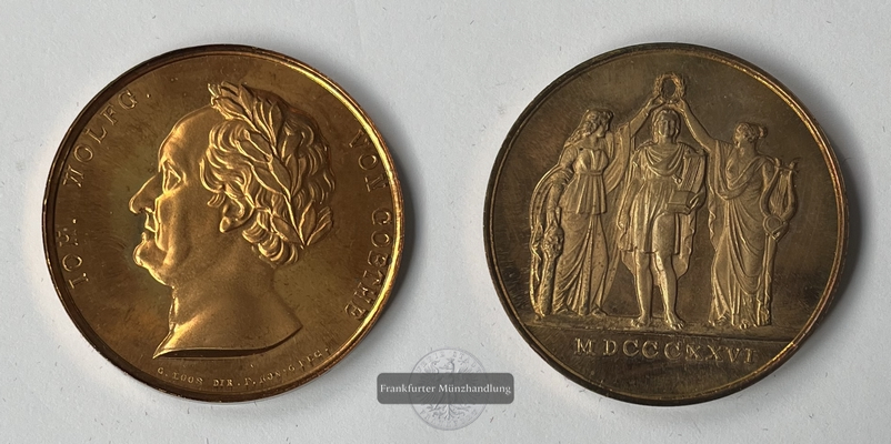  Medaille von Friedrich Anton König (1794-1844) Goethe (Faksimile) FM-Frankfurt   