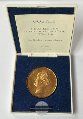  Medaille von Friedrich Anton König (1794-1844) Goethe (Faksimile) FM-Frankfurt   