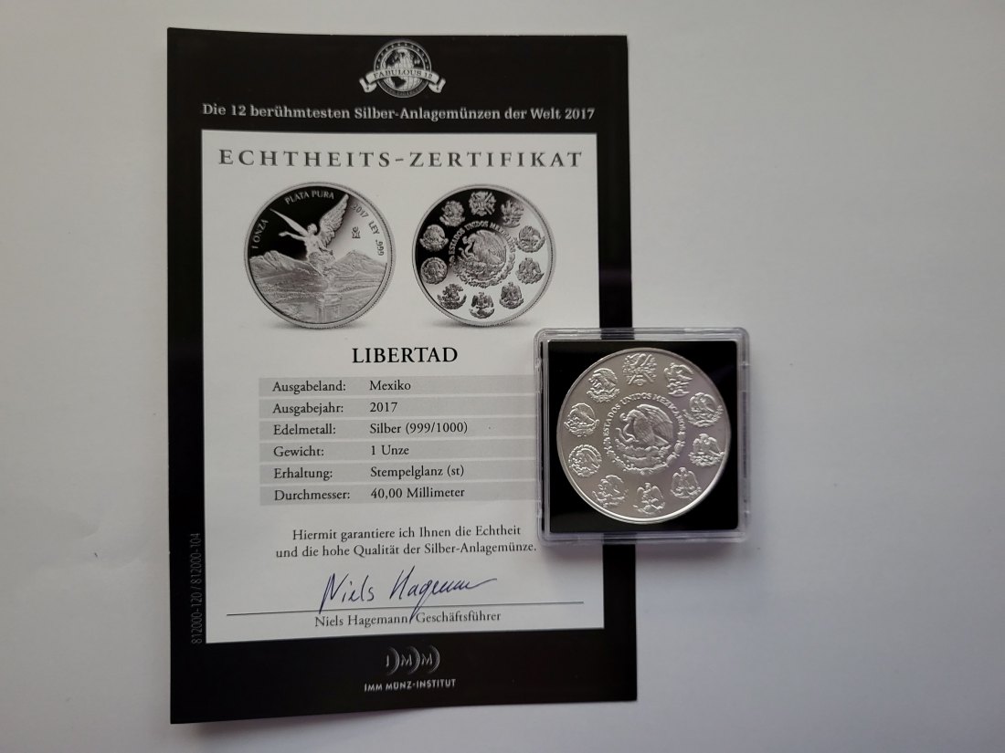  Ley 2017 Libertad 1 Oz Die 12 berühmtesten Silbermünzen der Welt Mexiko Spittalgold9800 (5455   
