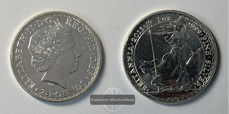  Großbritannien  2 Pounds 2015  Britannia KM#1347 FM-Frankfurt  Feinsilber: 31,2g   