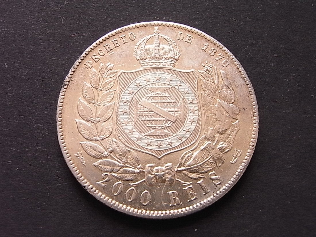  Brasilien 2000 Reis 1888 fvzgl Silber 25,43gramm   