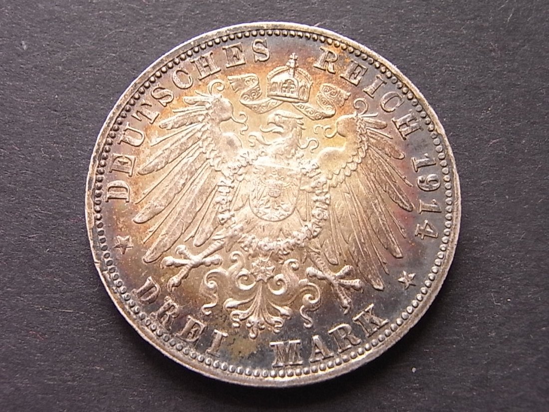  Bayern 3 Mark 1914 vzgl   
