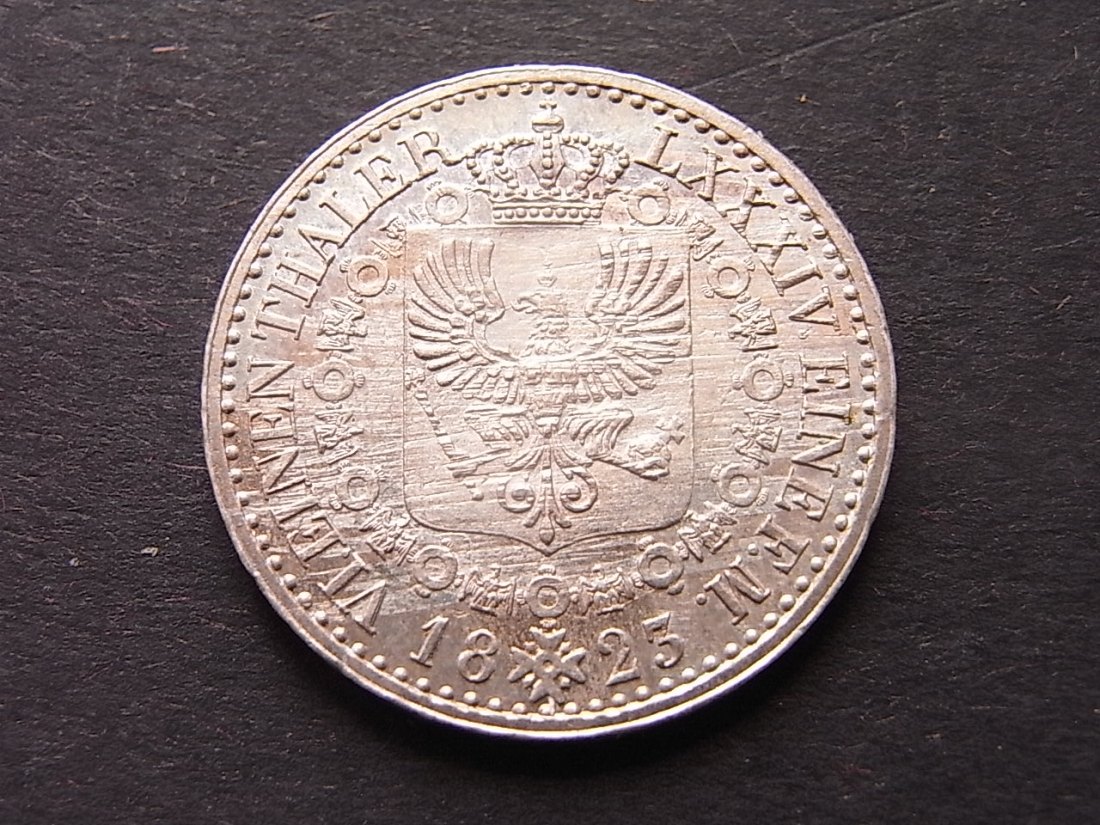  Preussen 1/6 Taler 1823 vzgl+ justiert   