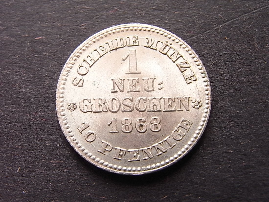  Sachsen 1 Neugroschen 1868 fstgl   