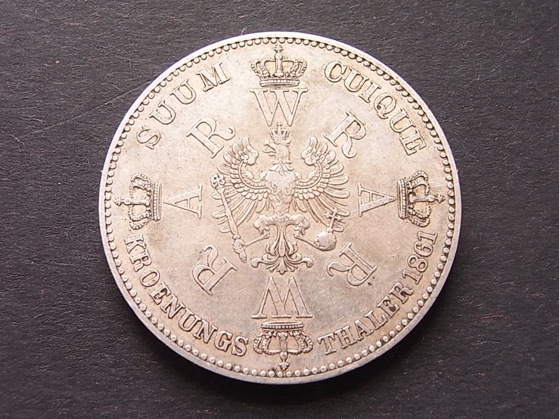  Preussen Krönungstaler 1861 Wilhelm I. ss+   