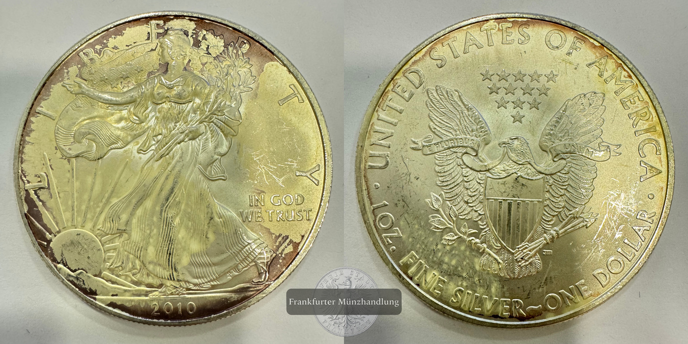  USA 1 Dollar 2010 (1986-2021) Walking Liberty FM-Frankfurt KM#273 Feinsilber: 31,1g   