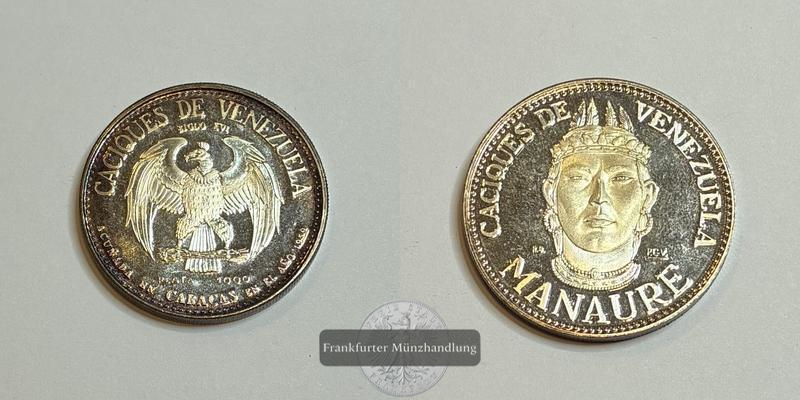  Venezuela Erinnerungsmünze Manaure FM-Frankfurt Feinsilber: 15g   