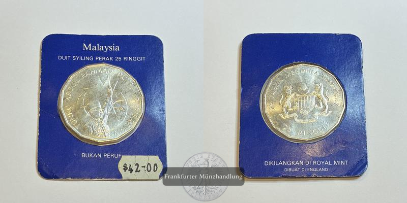  Malaysia 25 Ringgit 25 Jahre Unabhängigkeit 1982 FM-Frankfurt Feinsilber: 17,5g   