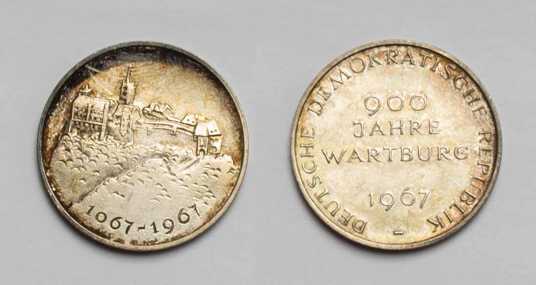  DDR Medaille 1967 900 Jahre Wartburg, prägefrisch, patina   