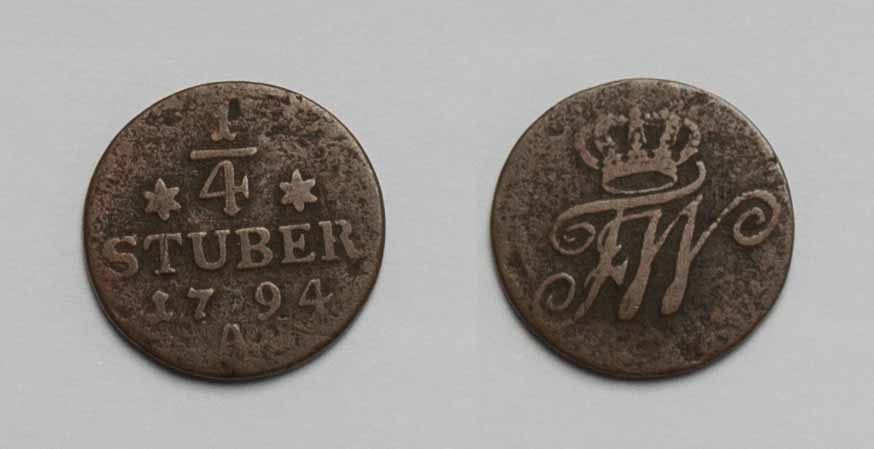  Brandenburg-Preussen Cu 1/4 Stüber 1794 A Friedrich Wilhelm II. 1786-1797 s-ss   