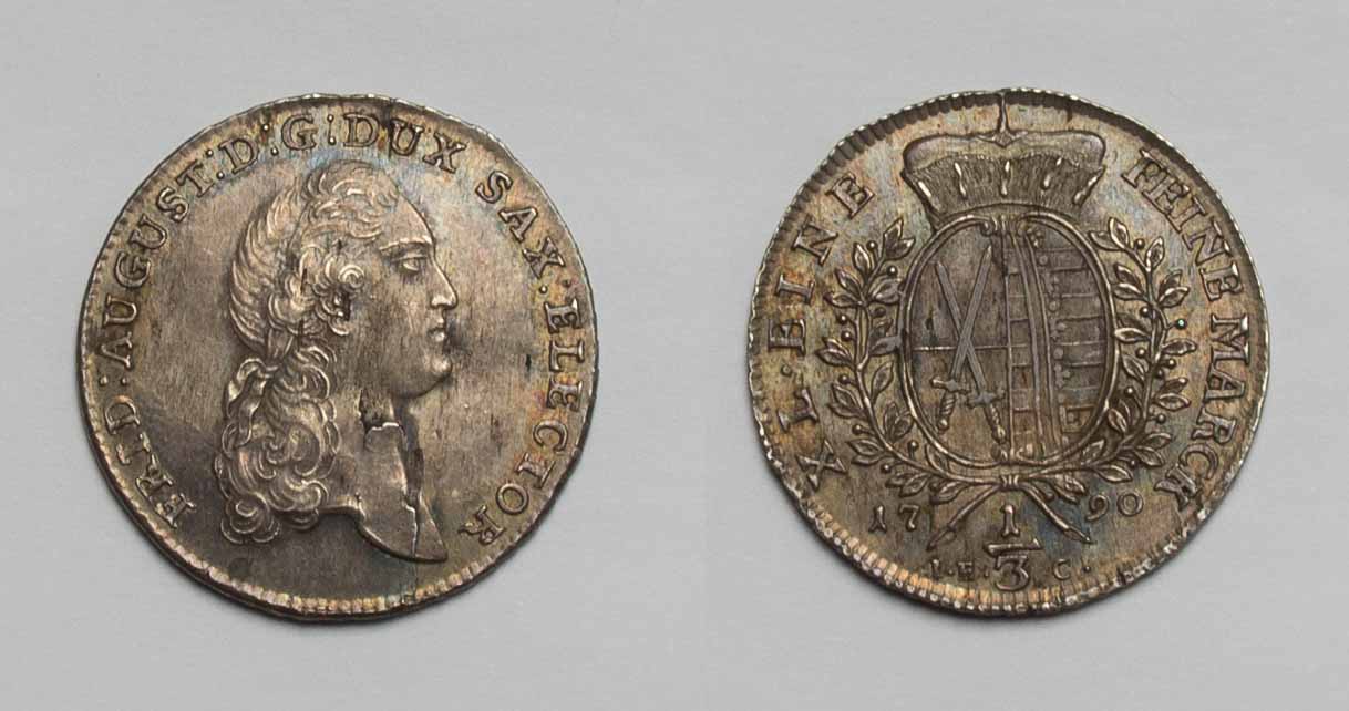  Sachsen-Albertinische Linie 1/3 Taler 1790 vz patina   