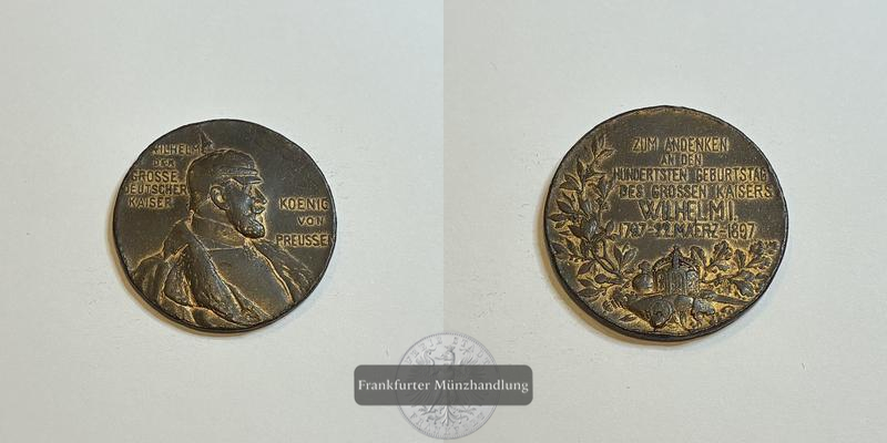  Deutschland Preußen Bronzemedaille Erinnerungsmedaille Wilhelm I. FM-Frankfurt   